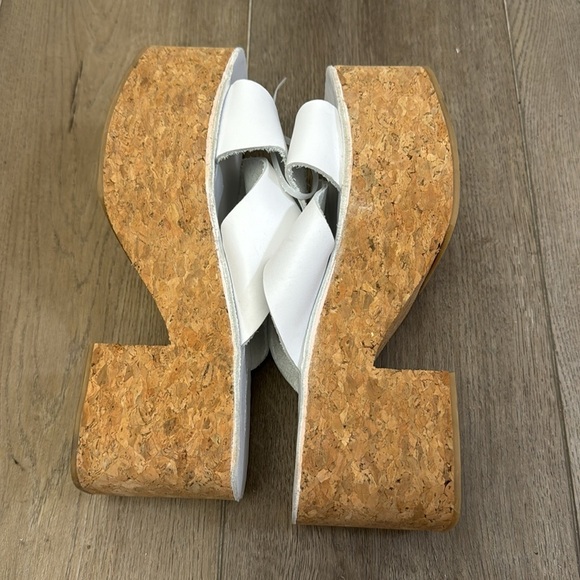 NEW! Jeffrey Campbell Itzelia White Cork Block Heel Platform Slide Sandal - 39 - Picture 7 of 11